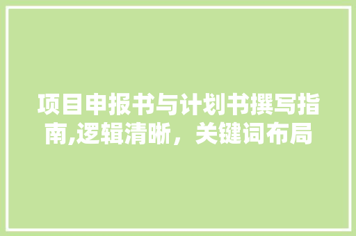 项目申报书与计划书撰写指南,逻辑清晰，关键词布局的艺术