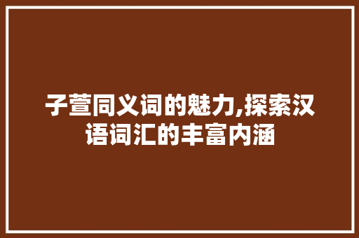 子萱同义词的魅力,探索汉语词汇的丰富内涵