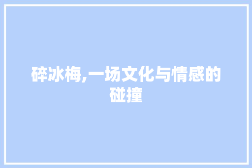 碎冰梅,一场文化与情感的碰撞