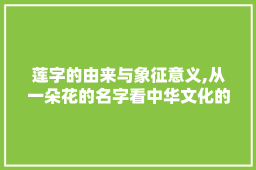 莲字的由来与象征意义,从一朵花的名字看中华文化的深厚底蕴 个人简历