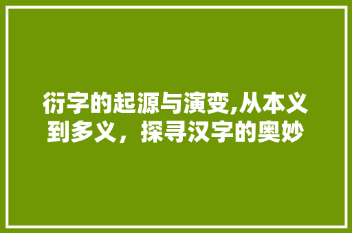 衍字的起源与演变,从本义到多义，探寻汉字的奥妙