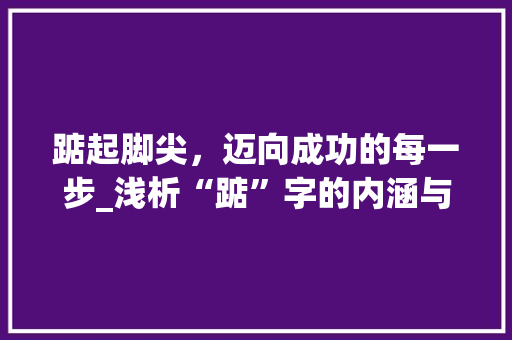 踮起脚尖，迈向成功的每一步_浅析“踮”字的内涵与组词 工作总结