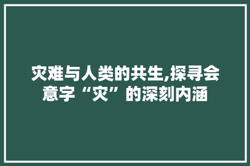 灾难与人类的共生,探寻会意字“灾”的深刻内涵