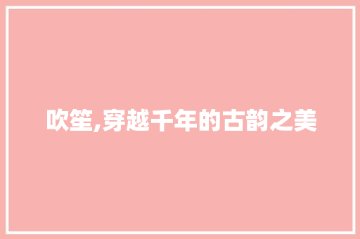 吹笙,穿越千年的古韵之美 成语大全