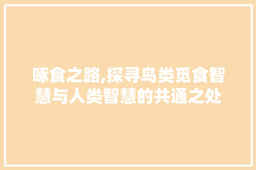 啄食之路,探寻鸟类觅食智慧与人类智慧的共通之处