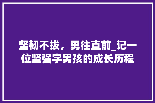 坚韧不拔，勇往直前_记一位坚强字男孩的成长历程