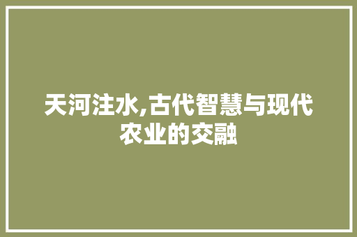 天河注水,古代智慧与现代农业的交融