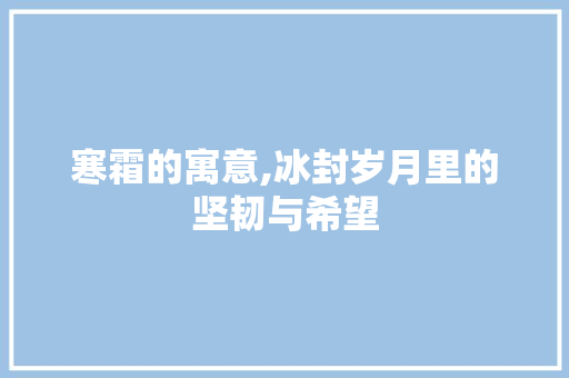 寒霜的寓意,冰封岁月里的坚韧与希望
