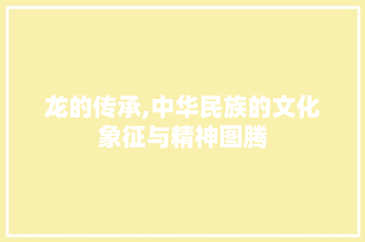 龙的传承,中华民族的文化象征与精神图腾 工作总结