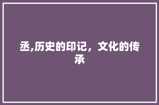 丞,历史的印记，文化的传承