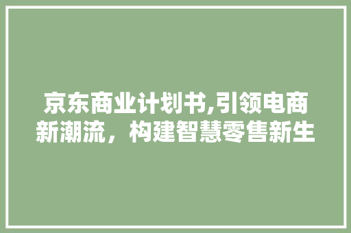 京东商业计划书,引领电商新潮流，构建智慧零售新生态
