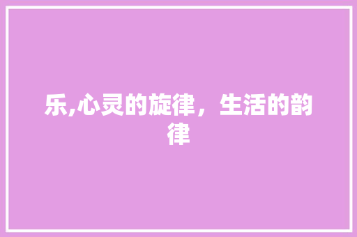 乐,心灵的旋律，生活的韵律 名人名言
