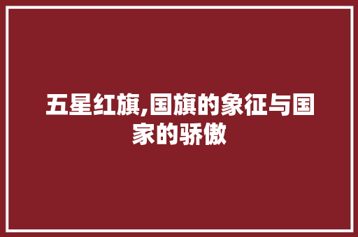五星红旗,国旗的象征与国家的骄傲
