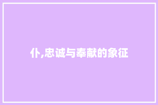 仆,忠诚与奉献的象征