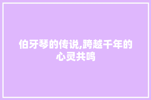 伯牙琴的传说,跨越千年的心灵共鸣