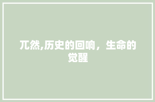 兀然,历史的回响，生命的觉醒