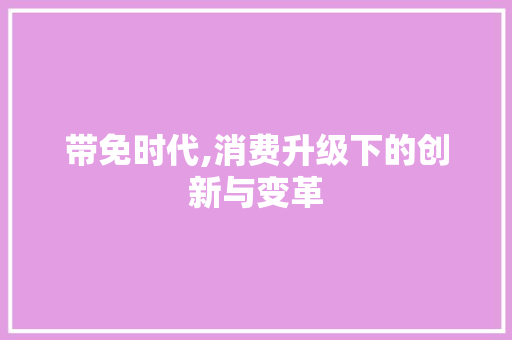 带免时代,消费升级下的创新与变革