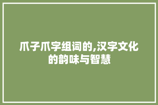 爪子爪字组词的,汉字文化的韵味与智慧