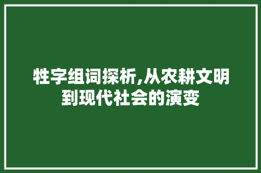 牲字组词探析,从农耕文明到现代社会的演变 个人简历