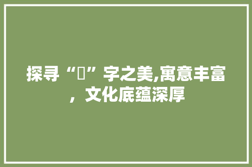 探寻“珣”字之美,寓意丰富，文化底蕴深厚