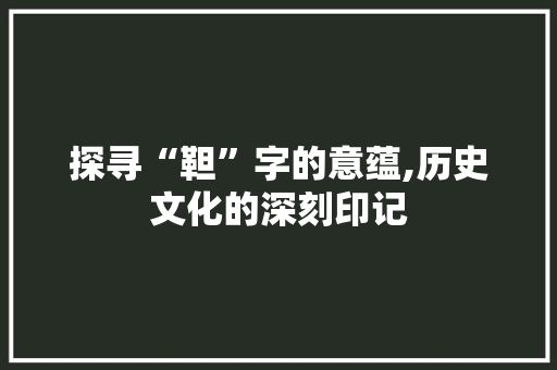 探寻“靼”字的意蕴,历史文化的深刻印记