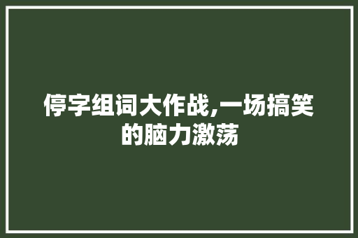 停字组词大作战,一场搞笑的脑力激荡