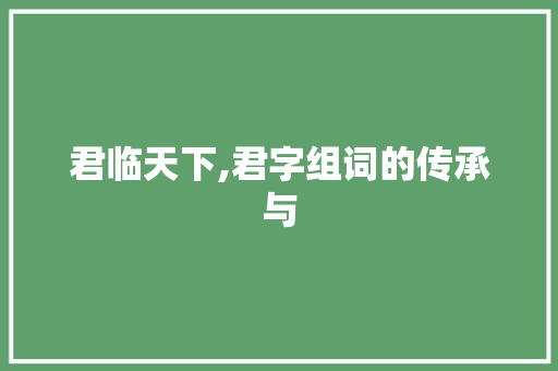君临天下,君字组词的传承与