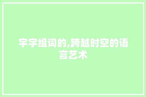 宇字组词的,跨越时空的语言艺术 个人简历