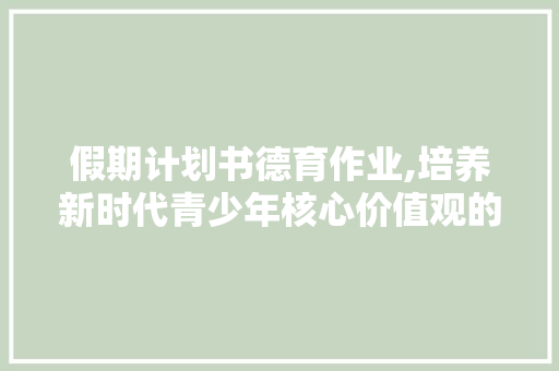 假期计划书德育作业,培养新时代青少年核心价值观的方法探索