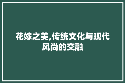 花嫁之美,传统文化与现代风尚的交融