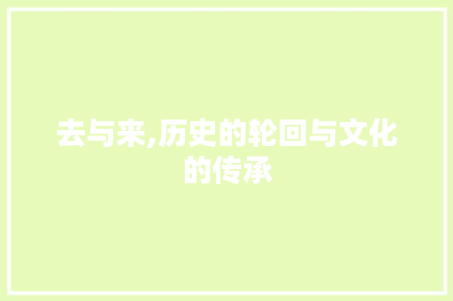 去与来,历史的轮回与文化的传承