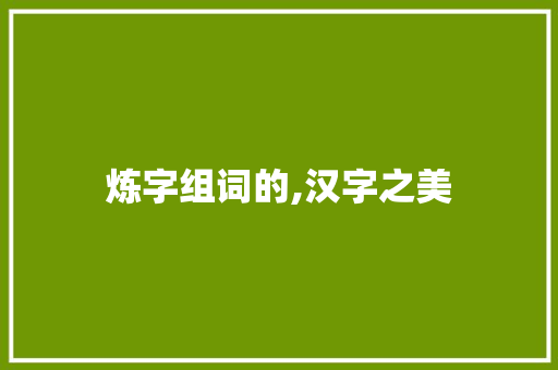 炼字组词的,汉字之美 个人简历