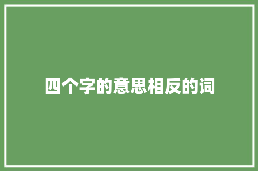 四个字的意思相反的词