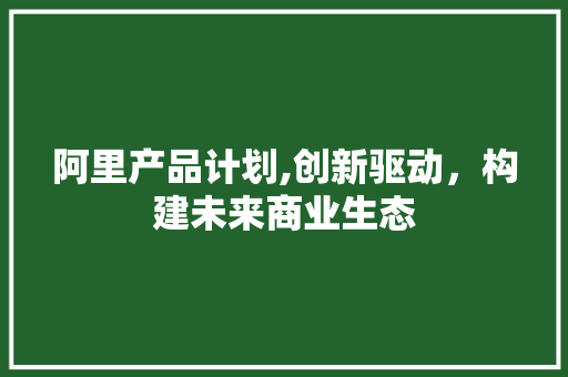 阿里产品计划,创新驱动，构建未来商业生态
