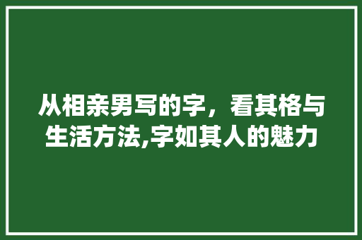 从相亲男写的字，看其格与生活方法,字如其人的魅力解读_相亲男写的字是什么意思