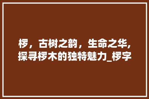 椤，古树之韵，生命之华,探寻椤木的独特魅力_椤字在新华字典中的意思