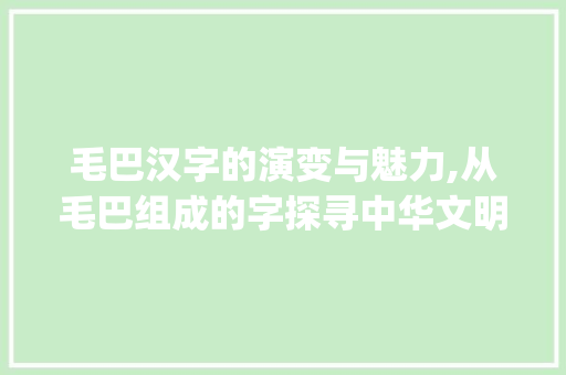 毛巴汉字的演变与魅力,从毛巴组成的字探寻中华文明的底蕴_毛巴组成的字有什么意思