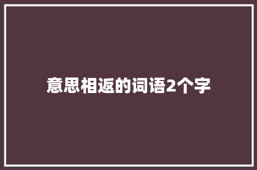 意思相返的词语2个字