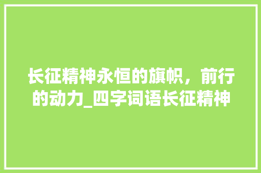 长征精神永恒的旗帜，前行的动力_四字词语长征精神的意思