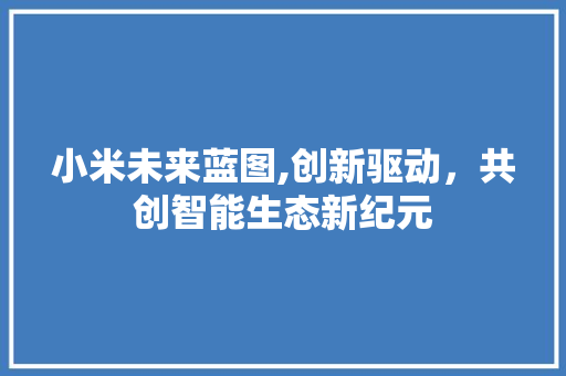 小米未来蓝图,创新驱动，共创智能生态新纪元