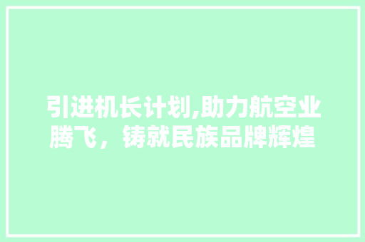 引进机长计划,助力航空业腾飞，铸就民族品牌辉煌