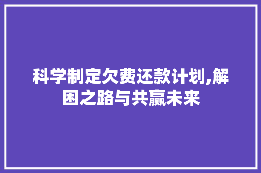 科学制定欠费还款计划,解困之路与共赢未来