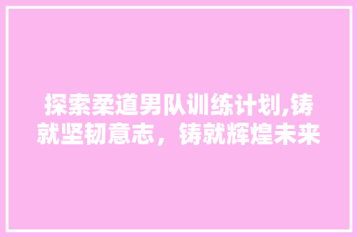 探索柔道男队训练计划,铸就坚韧意志，铸就辉煌未来