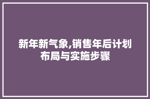 新年新气象,销售年后计划布局与实施步骤