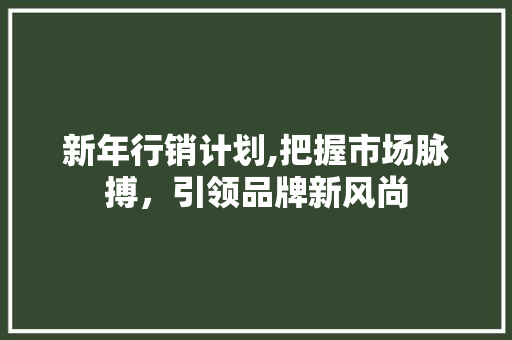 新年行销计划,把握市场脉搏，引领品牌新风尚