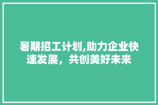 暑期招工计划,助力企业快速发展，共创美好未来