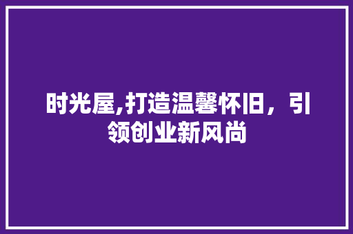 时光屋,打造温馨怀旧，引领创业新风尚