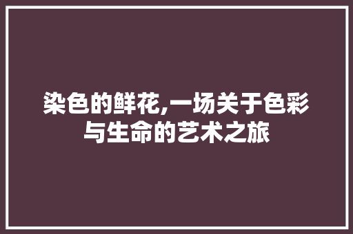 染色的鲜花,一场关于色彩与生命的艺术之旅