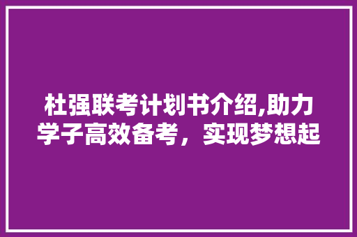 杜强联考计划书介绍,助力学子高效备考，实现梦想起航