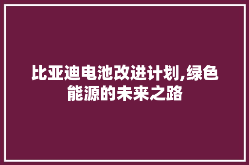 比亚迪电池改进计划,绿色能源的未来之路